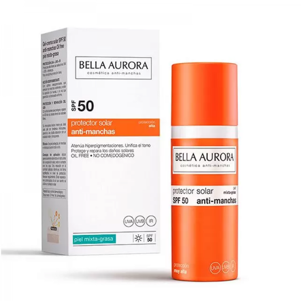 Bella Aurora ecran Spf 50 Peaux mixte-Grasse 50 ml parapharmacie marrakech en ligne Soins solaires