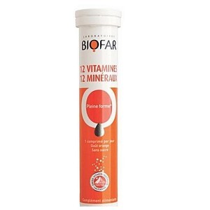 Biofar 12 Vitamines 12 Mineraux - Pleine Forme (20 Comp) parapharmacie marrakech en ligne Compléments alimentaires Forme et Vitalité