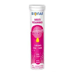 Biofar Multi-Vitamines Kids - Calcium - Zinc - Iode 20 Comp parapharmacie marrakech en ligne Compléments alimentaires Forme et Vitalité