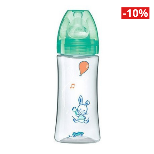 Dodie Biberon Initiation+ 330ml vert tétine ronde 3 vitesses débit 3 parapharmacie marrakech en ligne Maman Bébé