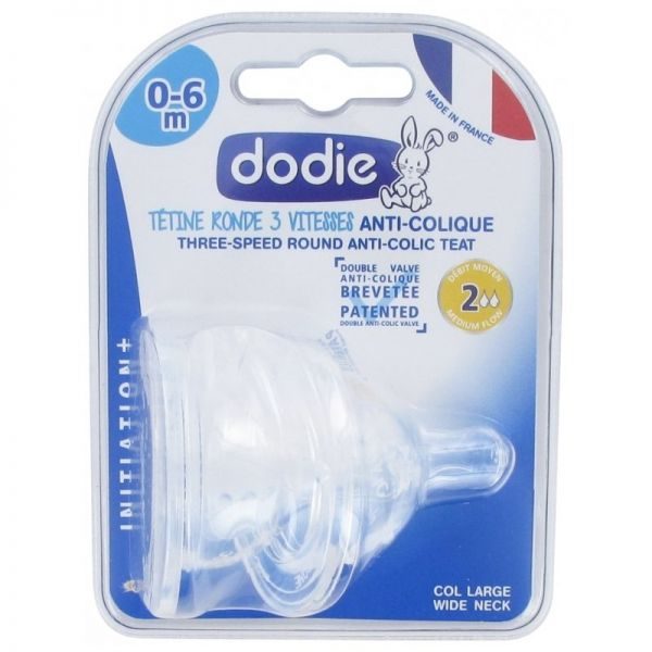 Dodie tetine initiation 3 vitesse anti-colique D2 0-6m parapharmacie marrakech en ligne Maman Bébé