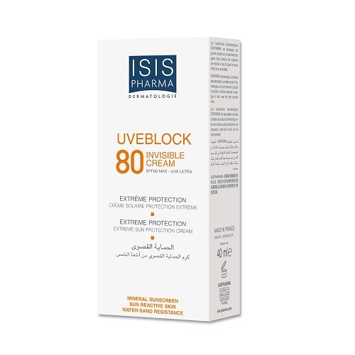 Isispharma Uveblock 80 crème Invisible parapharmacie marrakech en ligne Soins solaires Protection solaires