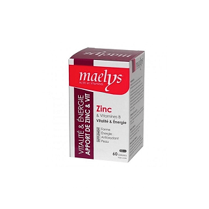 Maelys Zinc & Vitamines B Vitalité et énergie 30 gélules parapharmacie marrakech en ligne Compléments alimentaires Forme et Vitalité