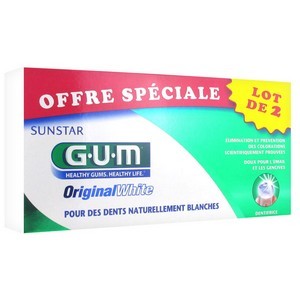 Offre Spéciale Gum Original White Dentifrice - Anti-Coloration 75ml  (lot de 2) parapharmacie marrakech en ligne Offres Spéciales