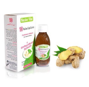 Racine-vita 10 huiles capilaires +huile de gingembre 125 ml parapharmacie marrakech en ligne Cheveux Soins - Traitement cheveux