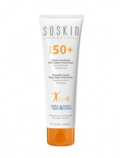 Soskin crème fondante très haute protection visage et corps Spf50 125 ml parapharmacie marrakech en ligne Soins solaires Protection solaires