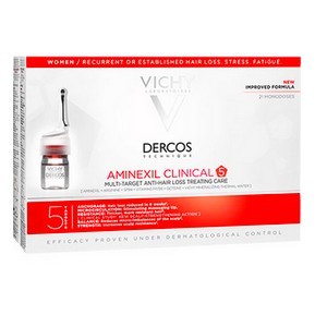 Vichy Dercos Aminexil CLINICAL 5 Ampoules Femme (21 amp) parapharmacie marrakech en ligne Cheveux Chute de cheveux - Calvitie